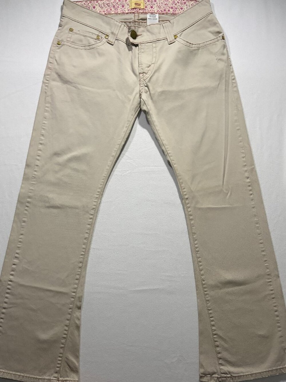 Levis Slouch Flare Pants Womens 11 Tan Y2K 2005 Chino Jeans Hybrid